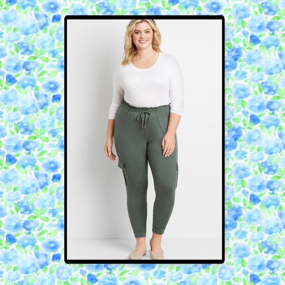 Maurices Plus Size Green Ultra Soft Jogger Pants 2X - Picture 2 of 9